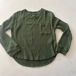 TREASURE AND BOND Green waffle long sleeve shirt small S 7/8 Nordstrom